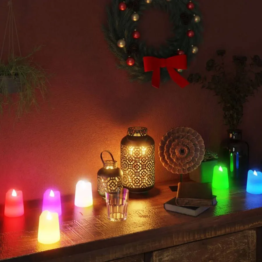 VIDAXL Theelichtjes 24 st LED vlamloos elektrisch meerkleurig